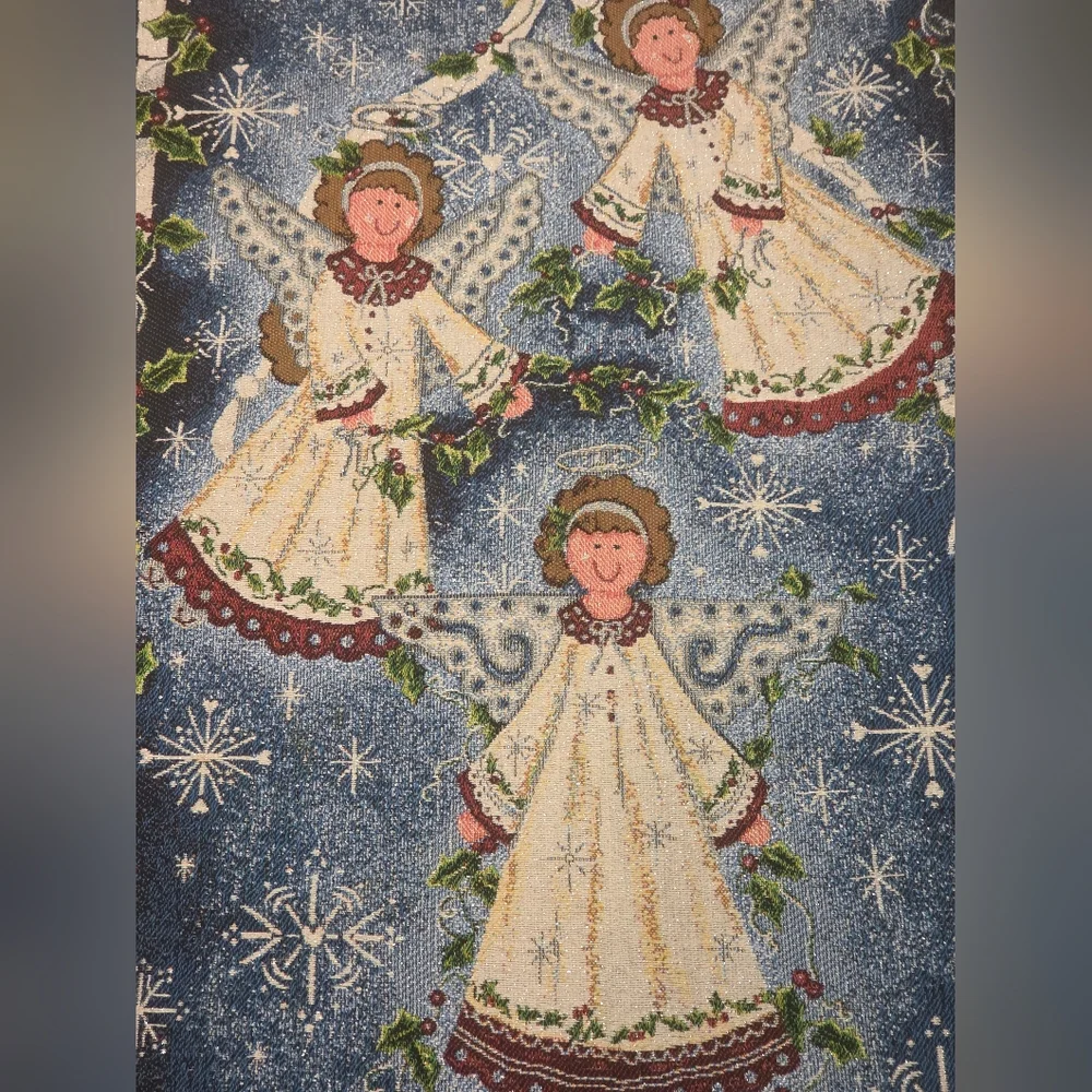 Vintage Crown Craft Evening Angel Gather Tapestry Blanket Throw